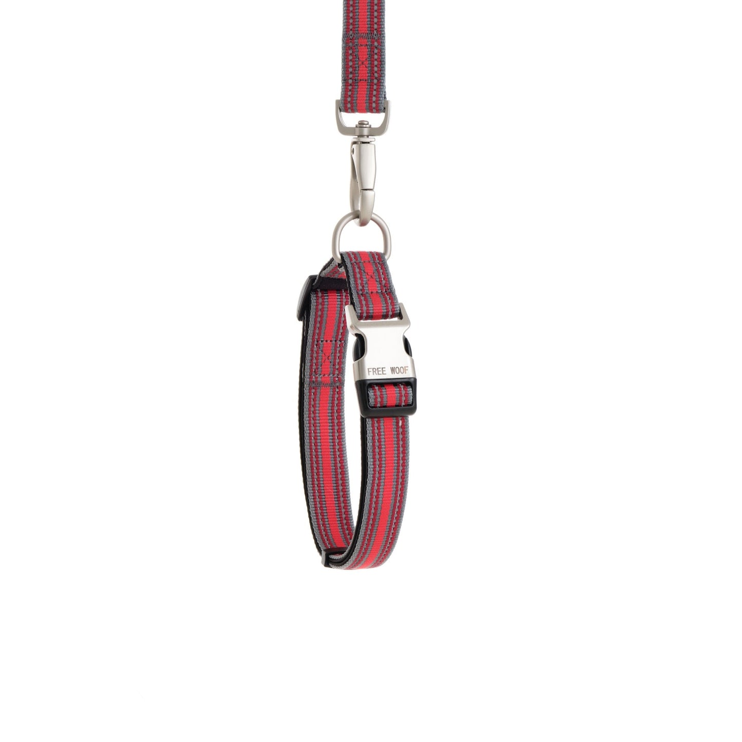 FREE WOOF TrailBlazer Sunrise Red dog collar and leash set